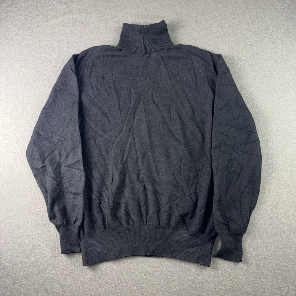 Loro Piana 100% Cashmere Mens Size 50 Black Turtleneck Sweater Made in Italy